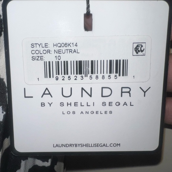 NWT LAUNDRY BY SHELLY SEGAL ANIMAL PRINT CRISS CROSS PLEATED GOWN SIZE 10 - Picture 6 of 8